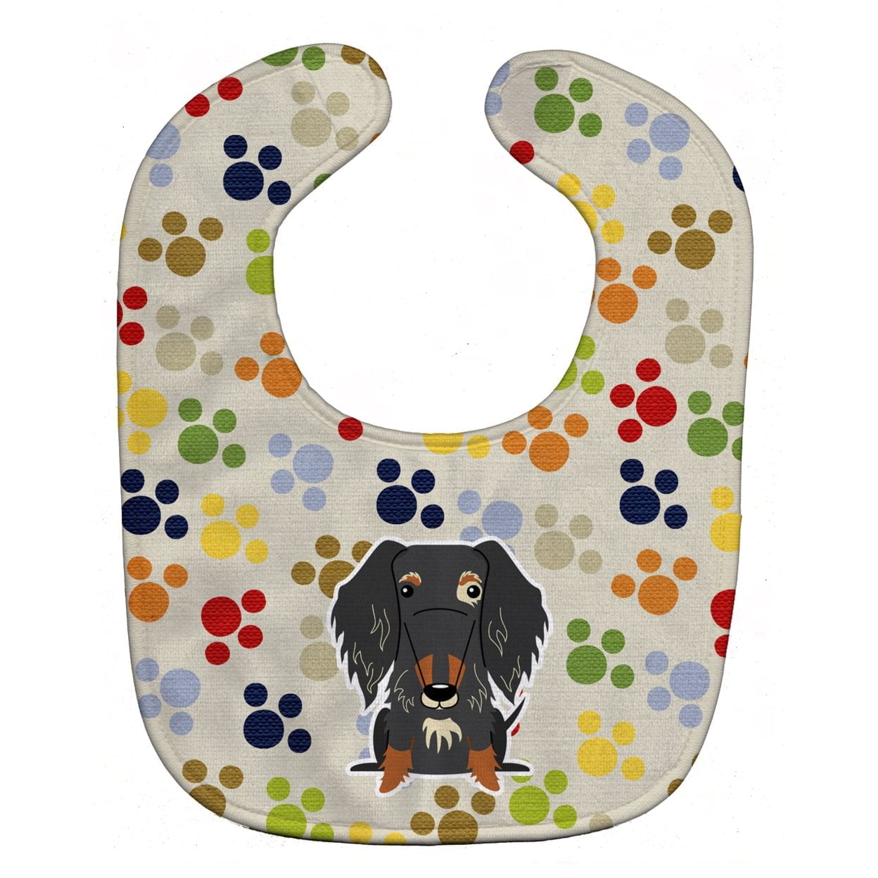 Pawprints Wire Haired Dachshund Dapple Baby Bib