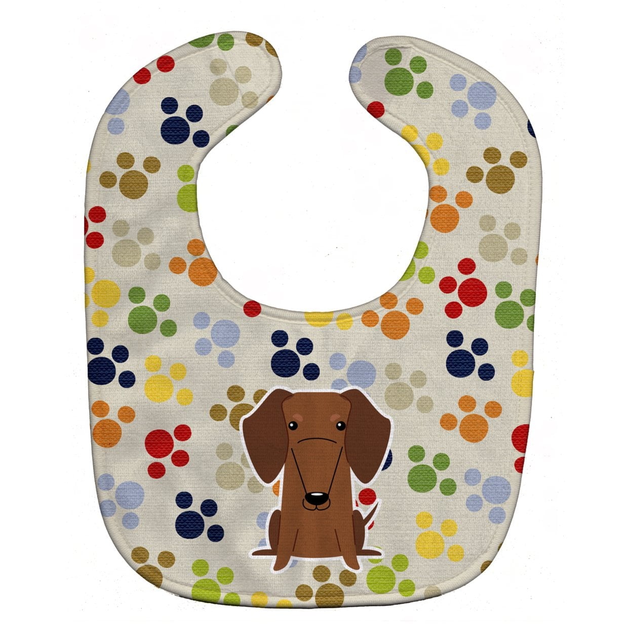 Pawprints Dachshund Red Brown Baby Bib