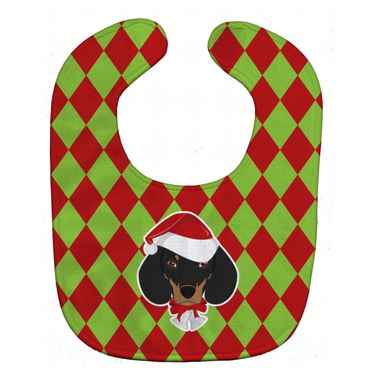 Christmas Dachshund Baby Bib