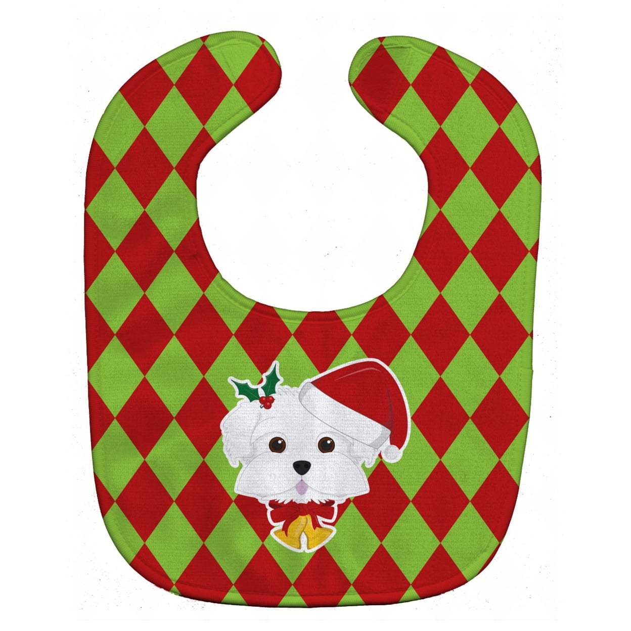 Christmas Maltese Baby Bib