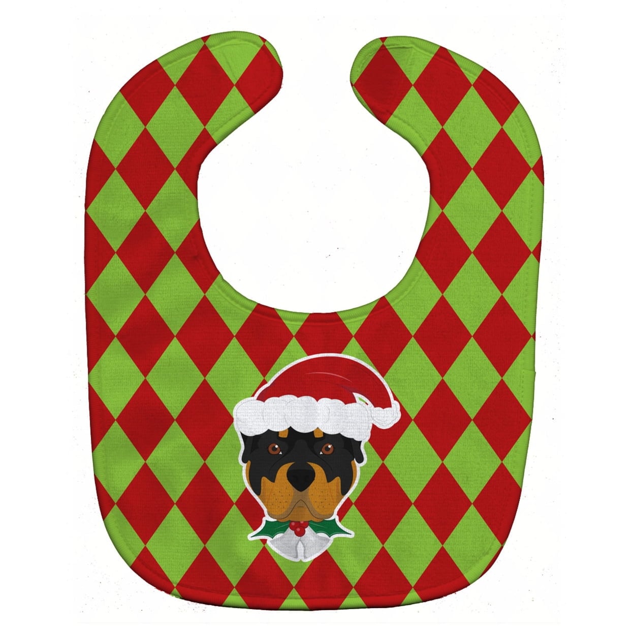 Christmas Rottweiler Baby Bib