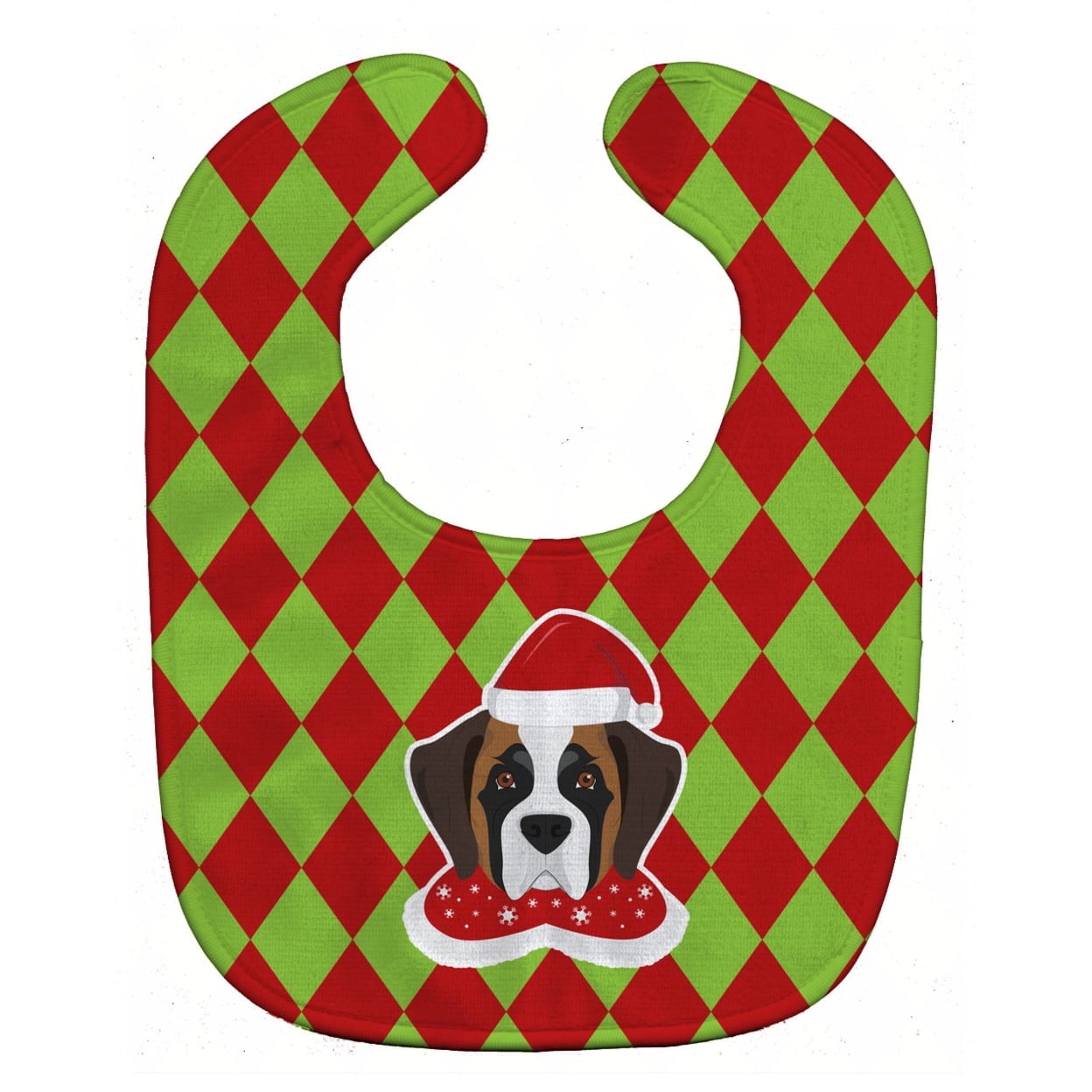 Christmas Saint Bernard Baby Bib