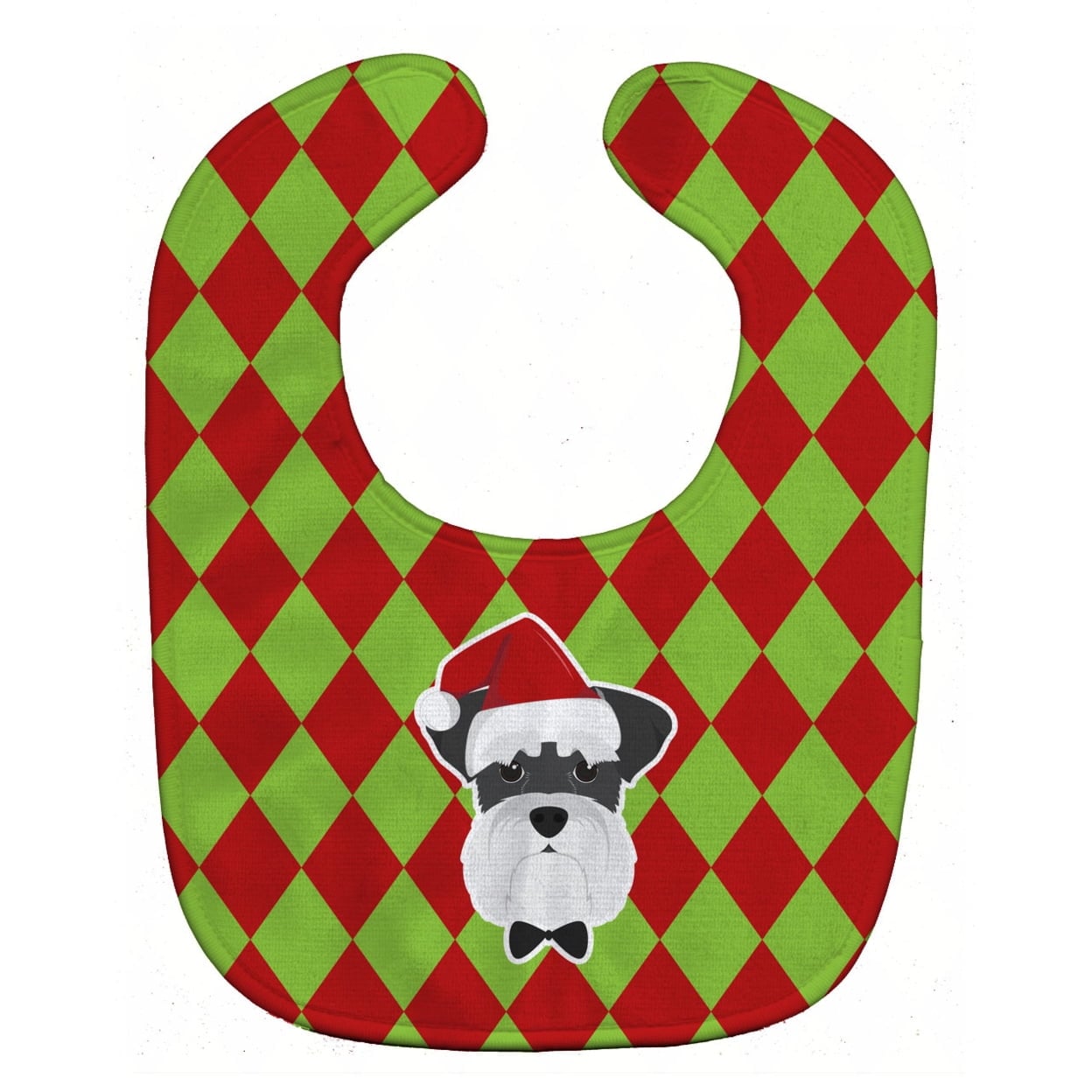 Christmas Schnauzer Baby Bib