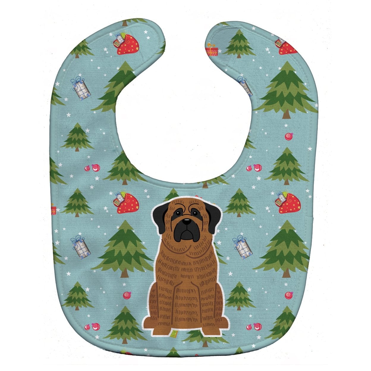 Christmas Mastiff Brindle Baby Bib
