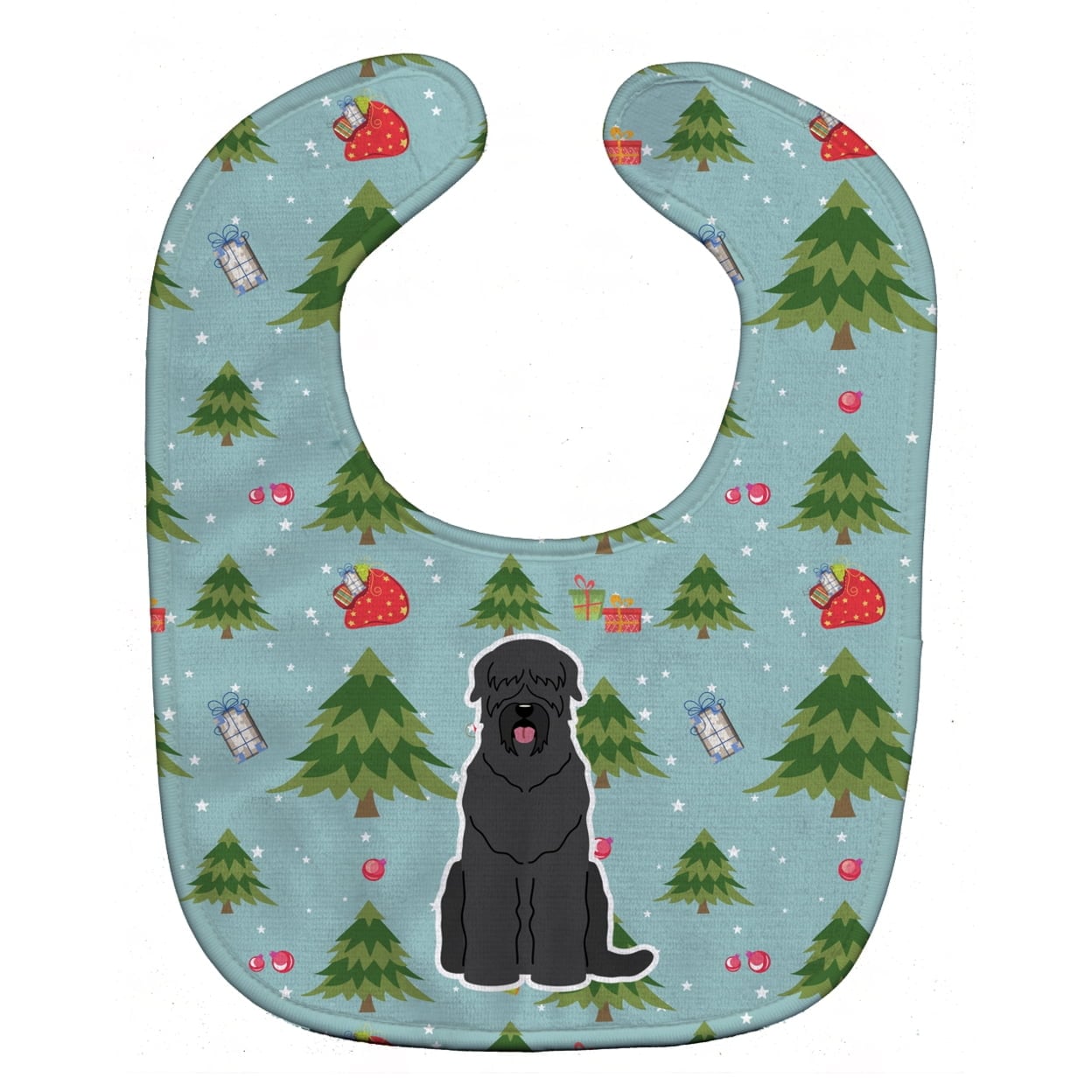 Christmas Black Russian Terrier Baby Bib