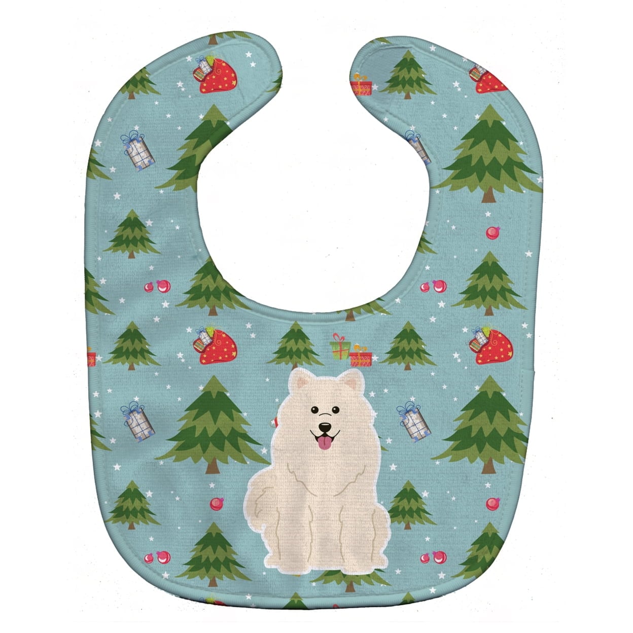 Christmas Samoyed Baby Bib