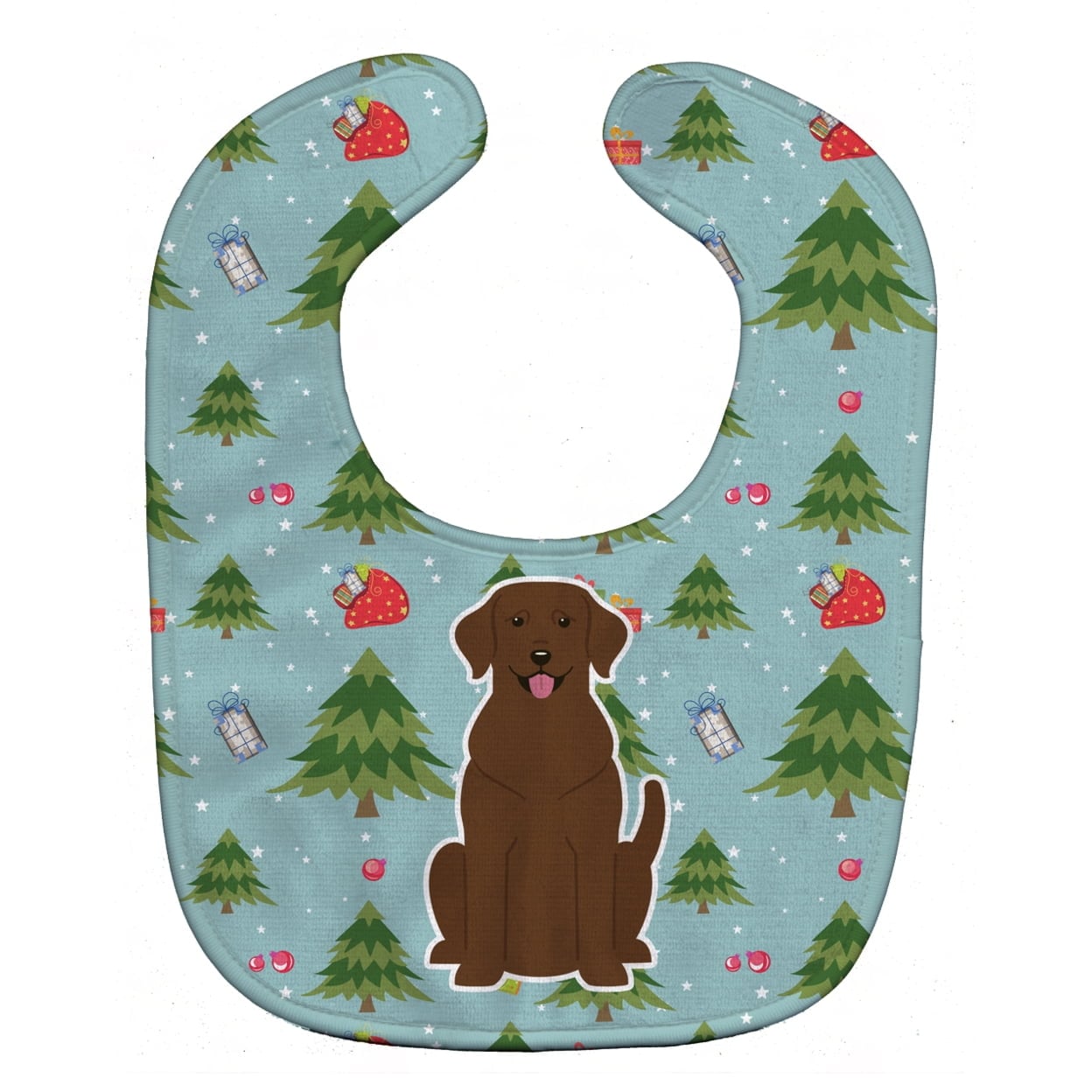 Christmas Chocolate Labrador Baby Bib