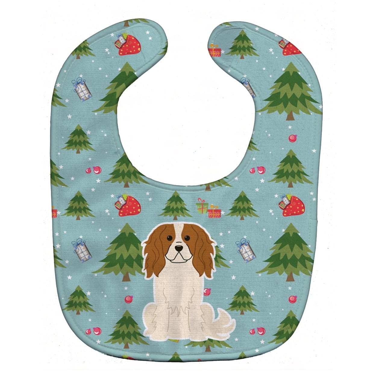 Christmas Cavalier Spaniel Baby Bib