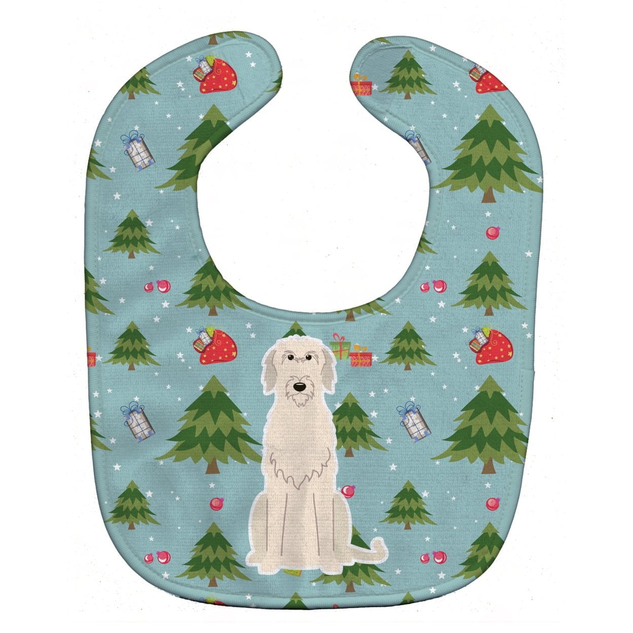 Christmas Irish Wolfhound Baby Bib