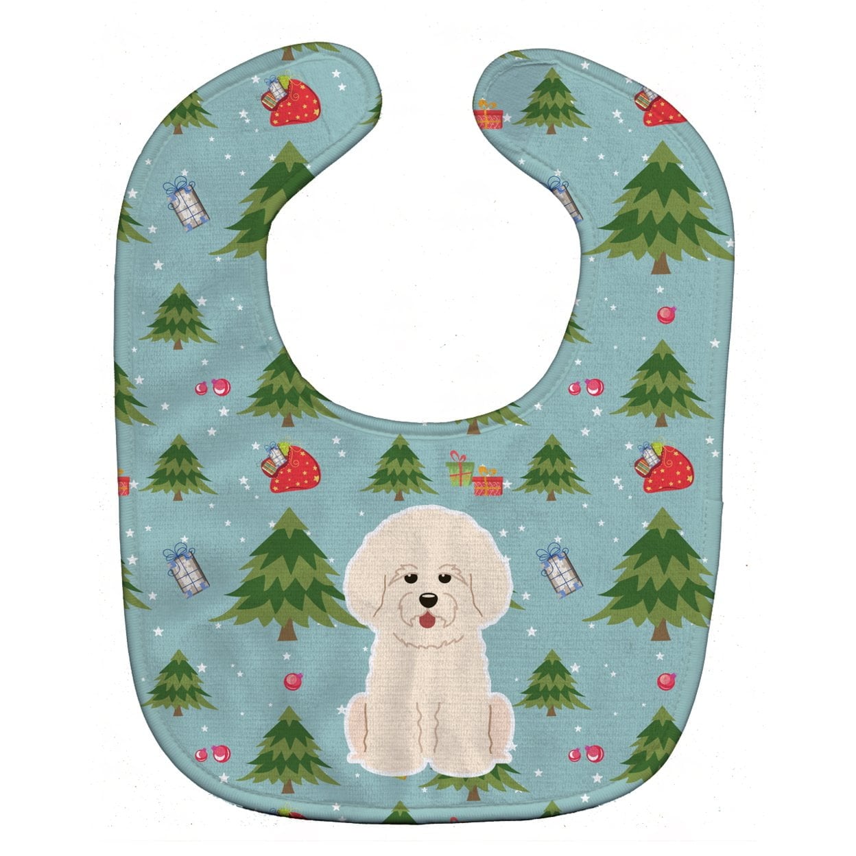 Christmas Bichon Frise Baby Bib