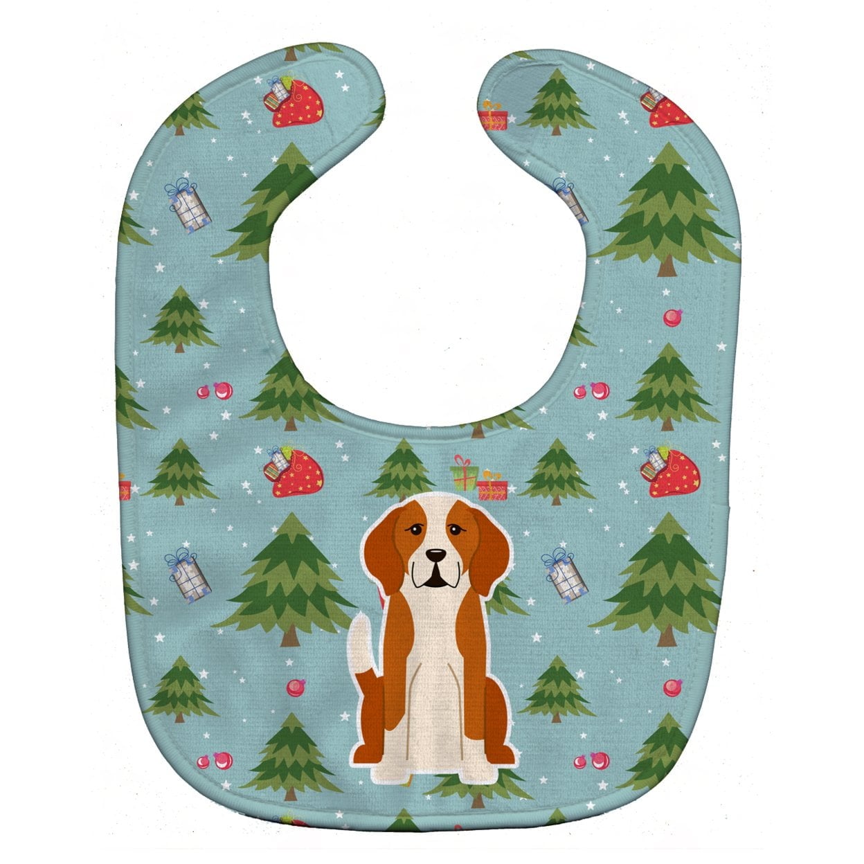 Christmas English Foxhound Baby Bib