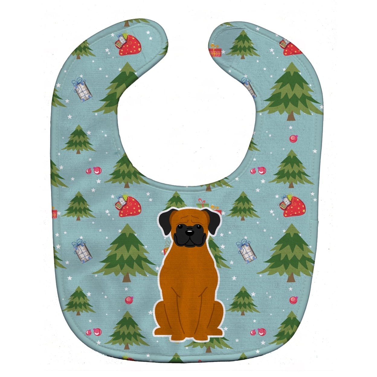 Christmas Fawn Boxer Baby Bib