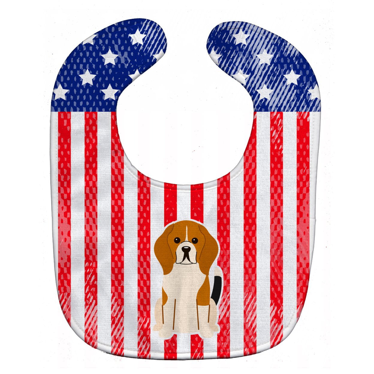 Picture of Carolines Treasures BB3035BIB Patriotic USA Beagle Tricolor Baby Bib