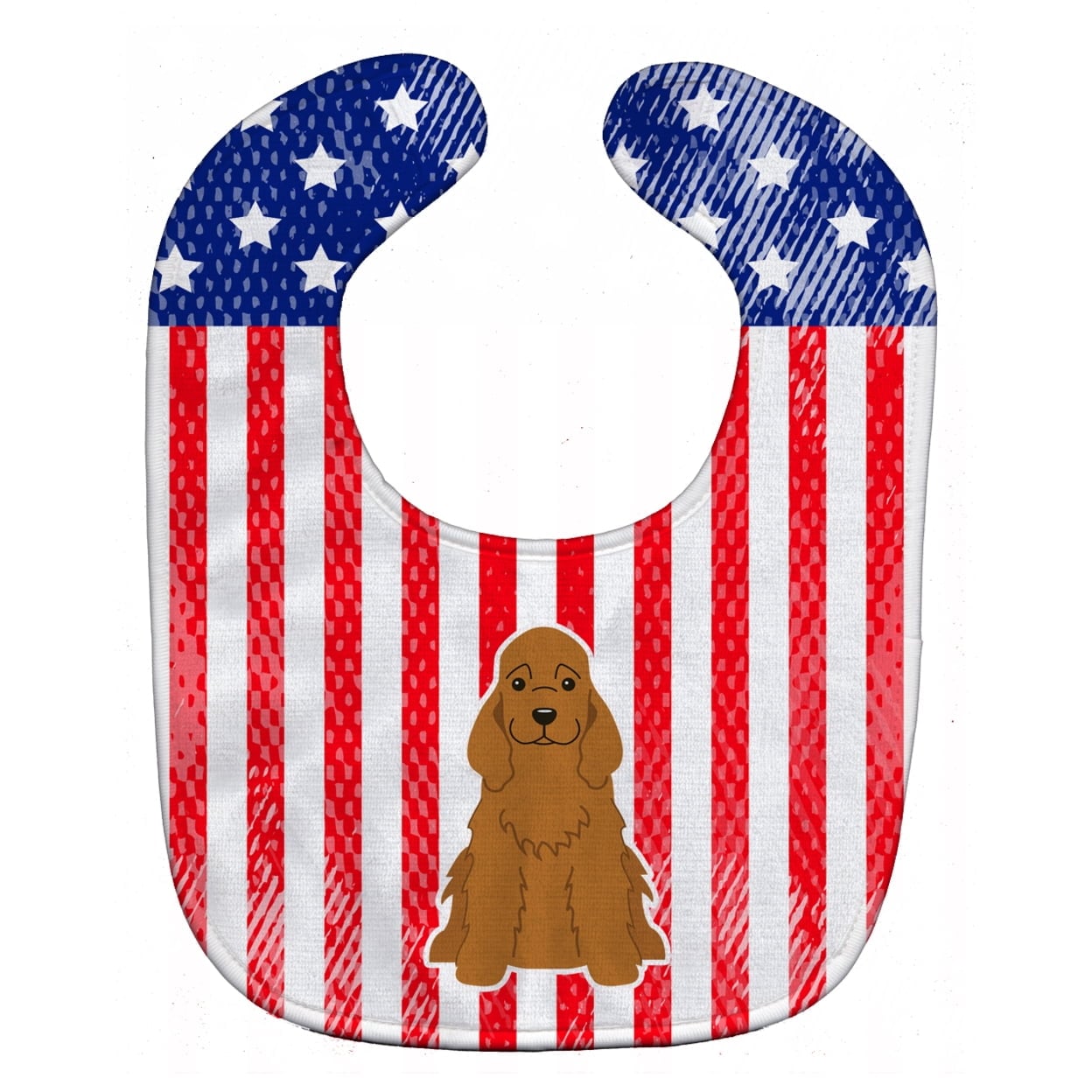 Patriotic USA Cocker Spaniel Red Baby Bib