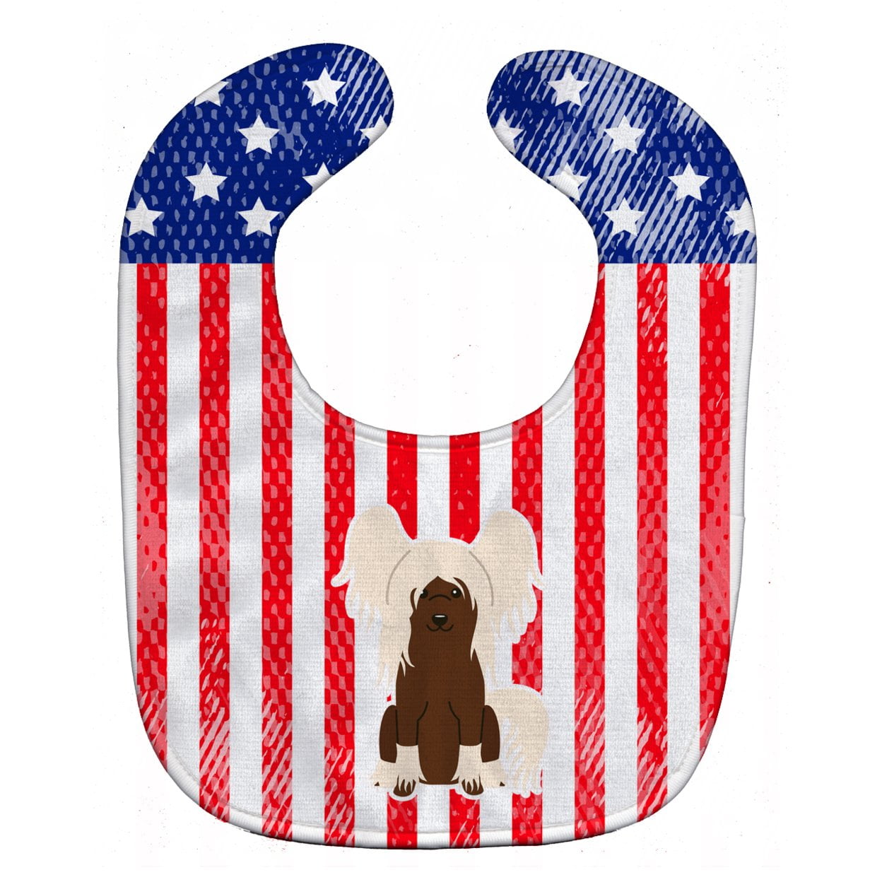 Patriotic USA Chinese Crested Cream Baby Bib