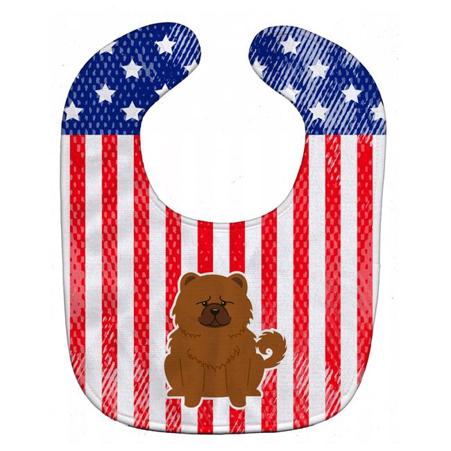 Patriotic USA Chow Chow Red Baby Bib