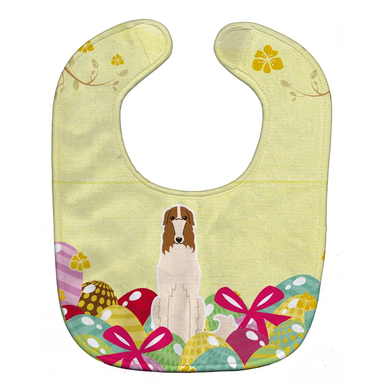 BB6023BIB Easter Eggs Borzoi Baby Bib