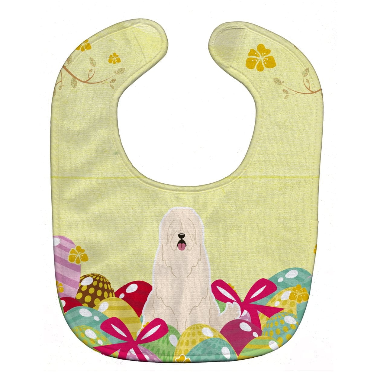 BB6024BIB Easter Eggs South Russian Sheepdog Baby Bib