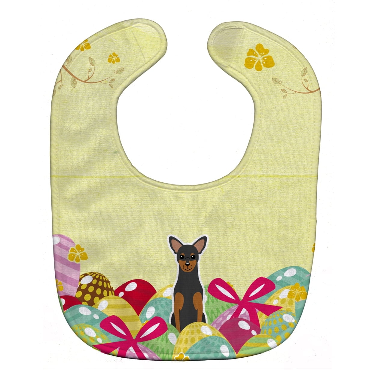 BB6028BIB Easter Eggs Manchester Terrier Baby Bib
