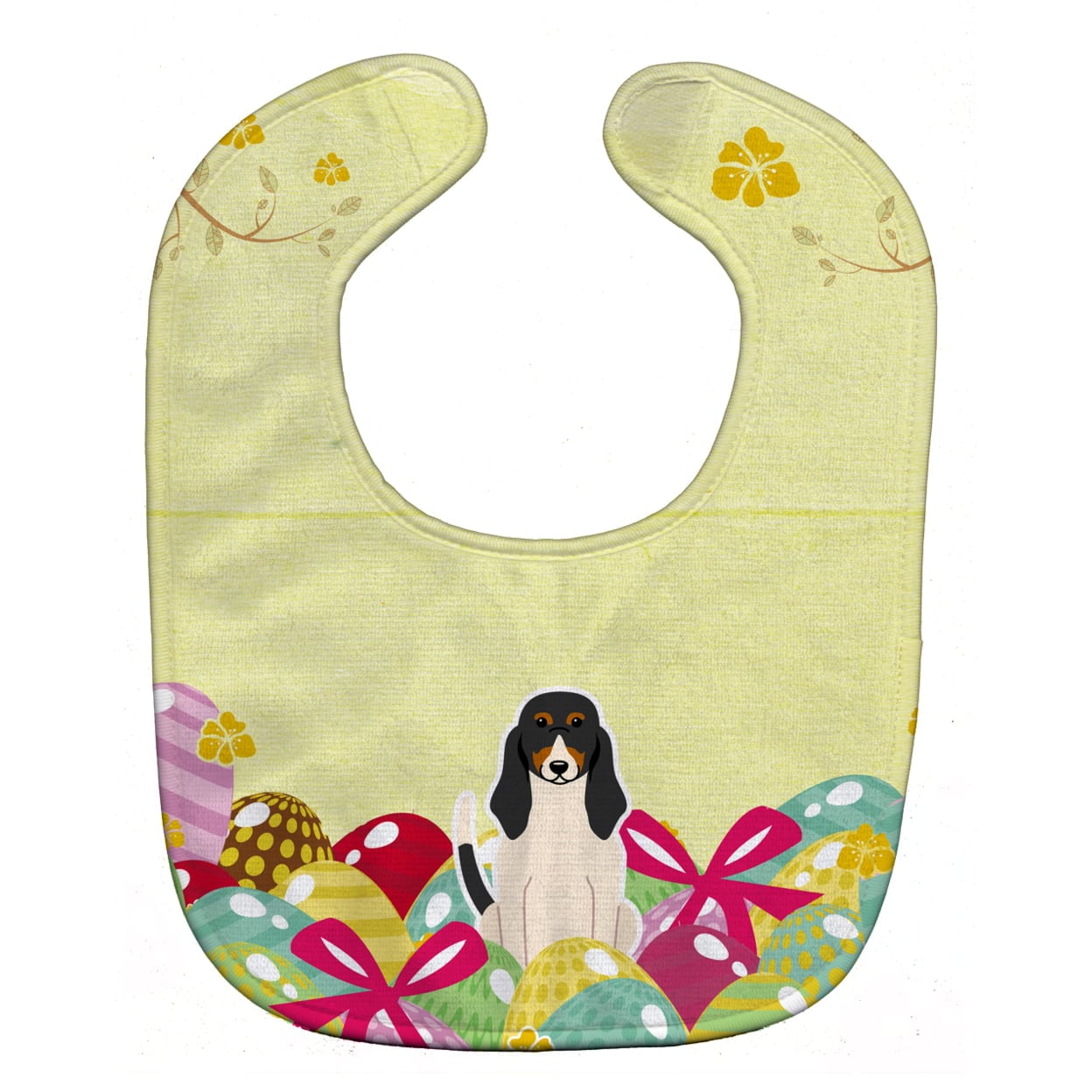 BB6044BIB Easter Eggs Swiss Hound Baby Bib