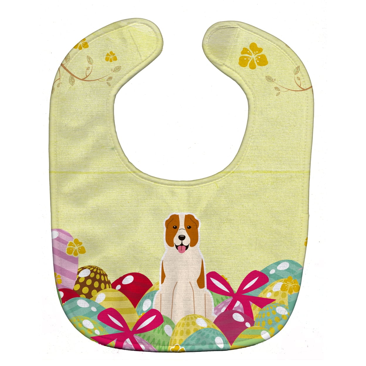 BB6049BIB Easter Eggs Central Asian Shepherd Dog Baby Bib