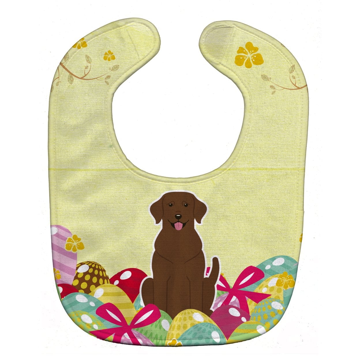 BB6056BIB Easter Eggs Chocolate Labrador Baby Bib