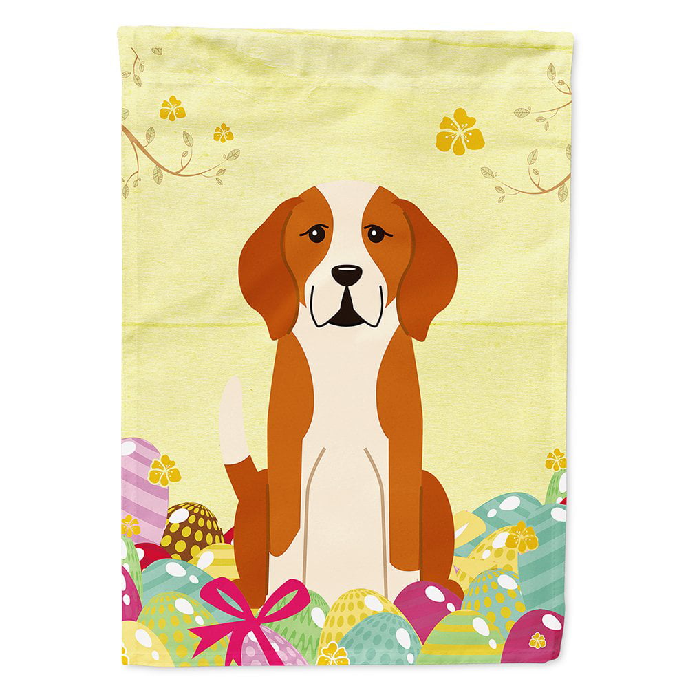 Easter Eggs English Foxhound Flag Canvas House Size