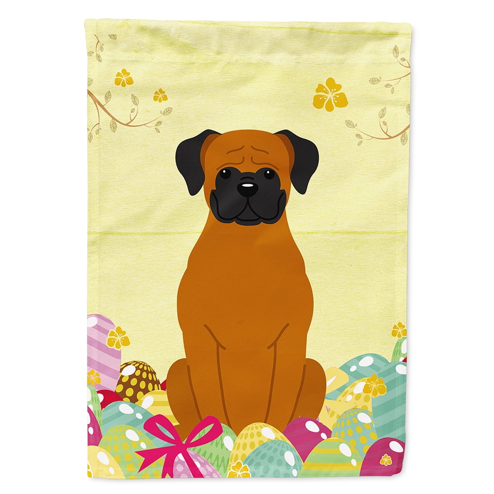 BB6115CHF Easter Eggs Fawn Boxer Flag Canvas House Size