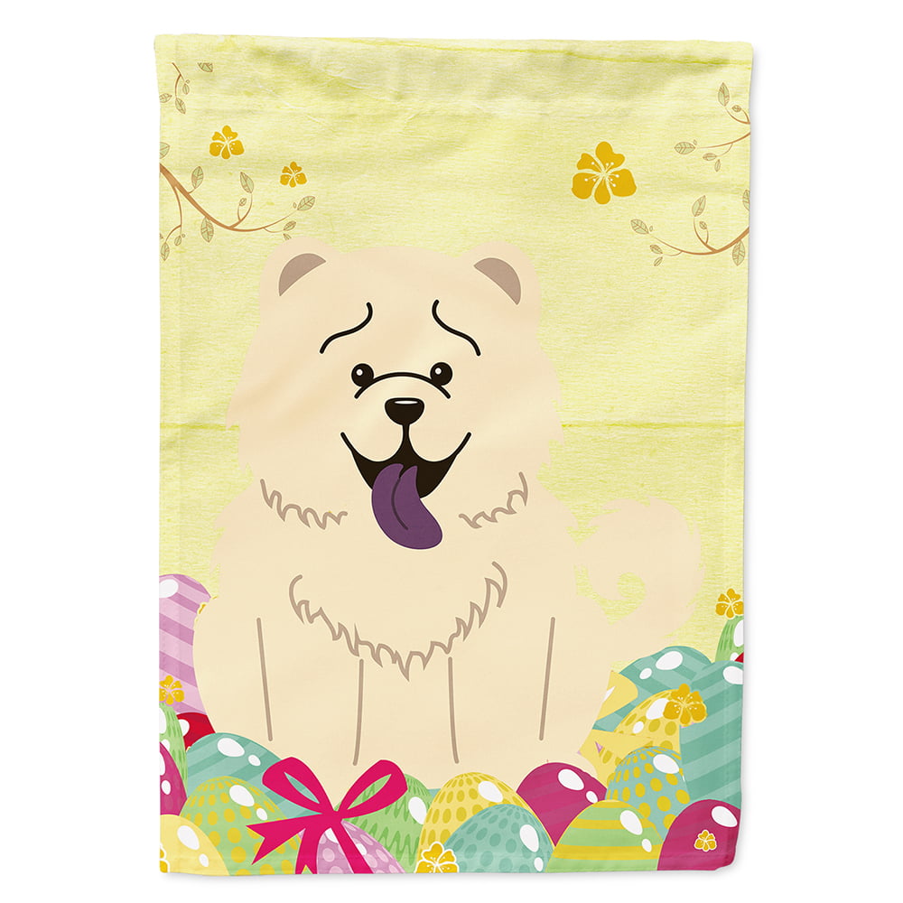 Easter Eggs Chow Chow White Flag Canvas House Size