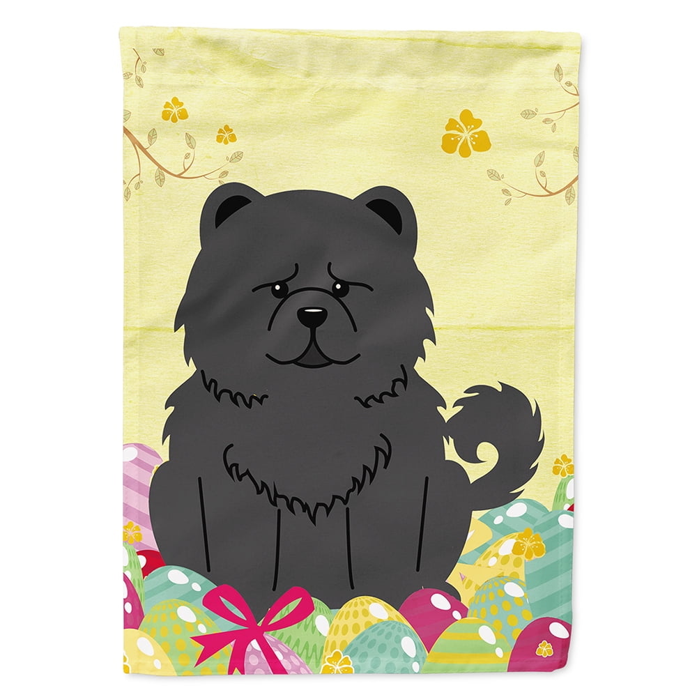 Easter Eggs Chow Chow Black Flag Canvas House Size