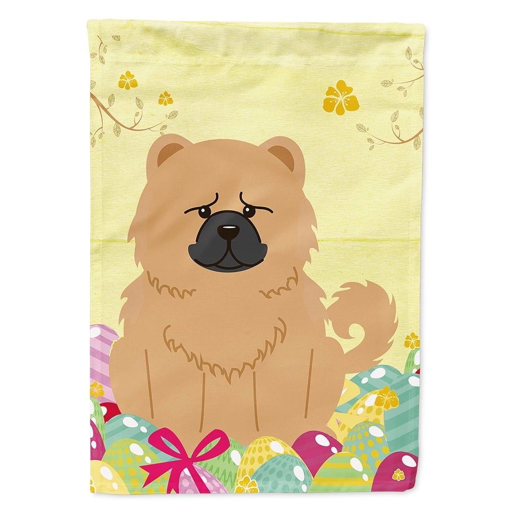 BB6144CHF Easter Eggs Chow Chow Cream Flag Canvas House Size