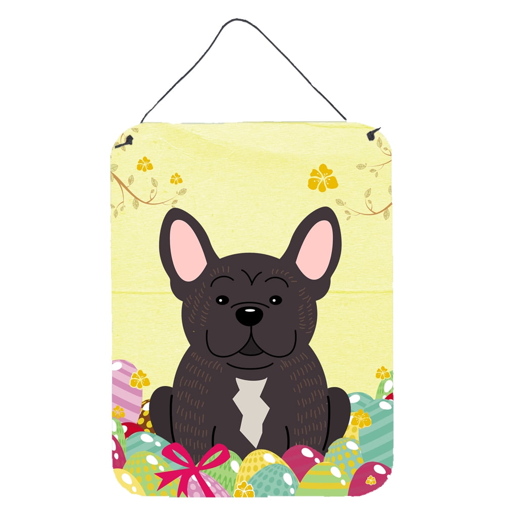 Easter Eggs French Bulldog Brindle Wall or Door Hanging Prints