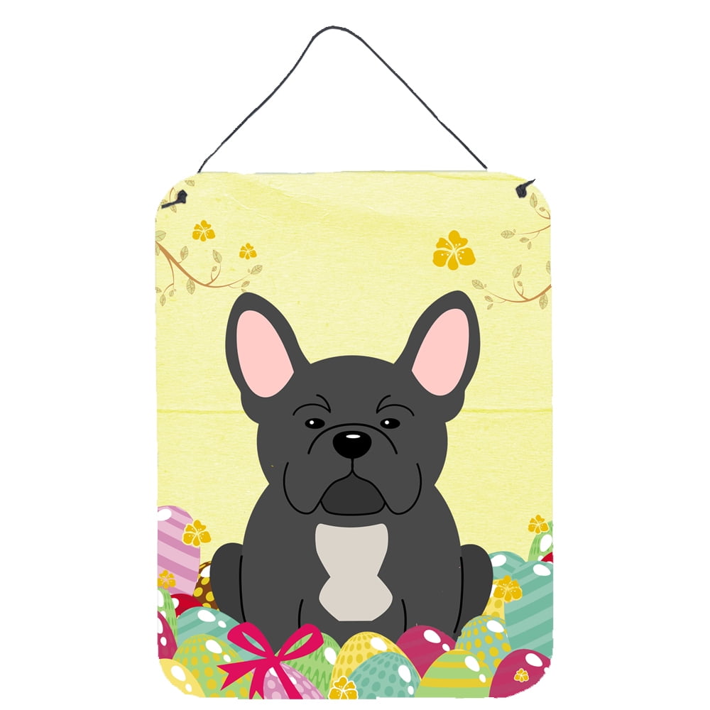 Easter Eggs French Bulldog Black Wall or Door Hanging Prints