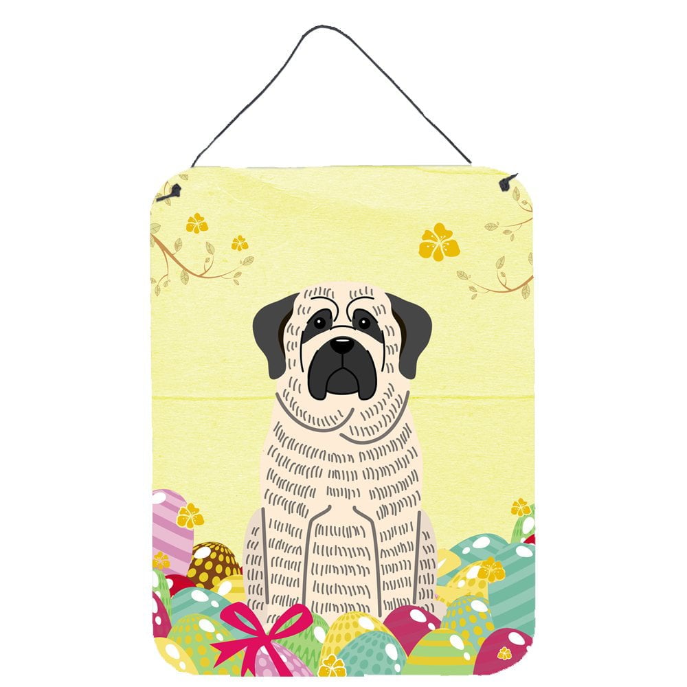 Easter Eggs Mastiff Brindle White Wall or Door Hanging Prints