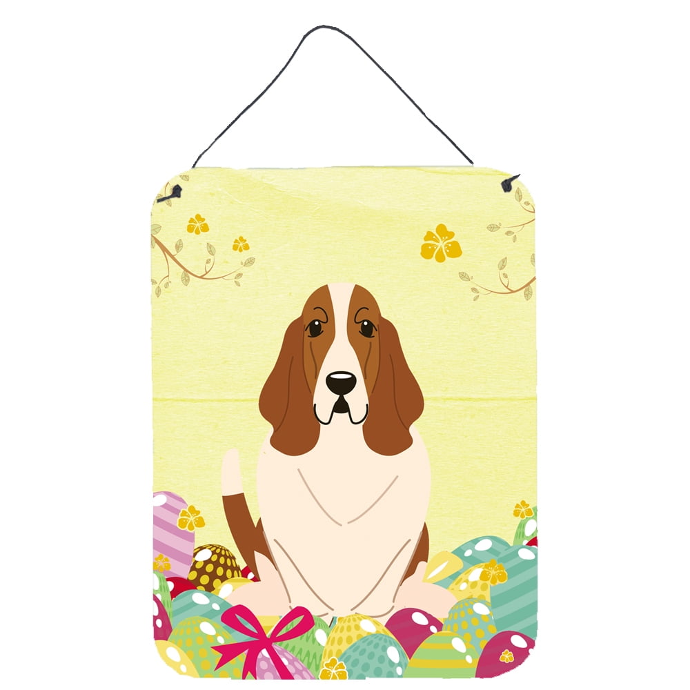 Easter Eggs Basset Hound Wall or Door Hanging Prints