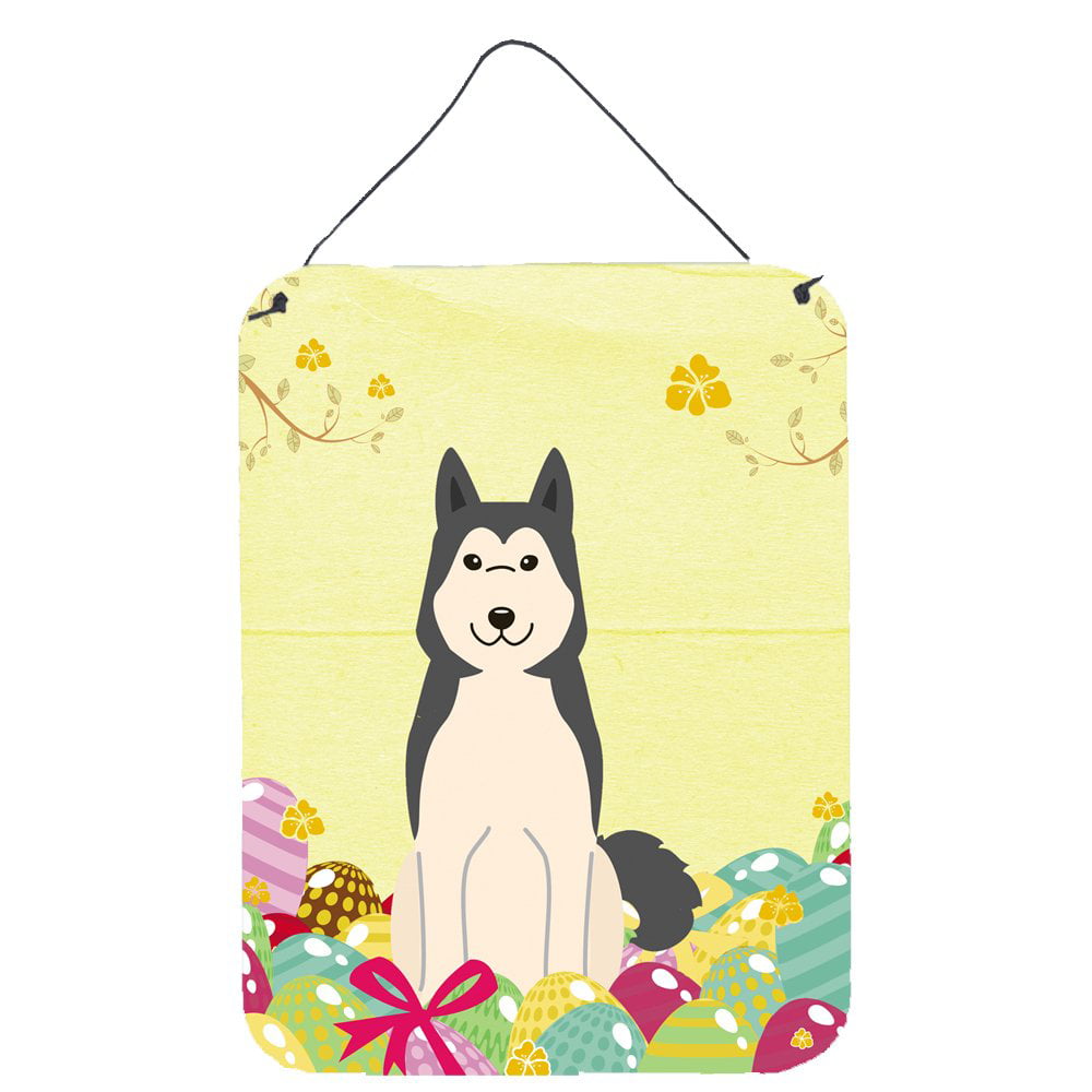 Easter Eggs West Siberian Laika Spitz Wall or Door Hanging Prints