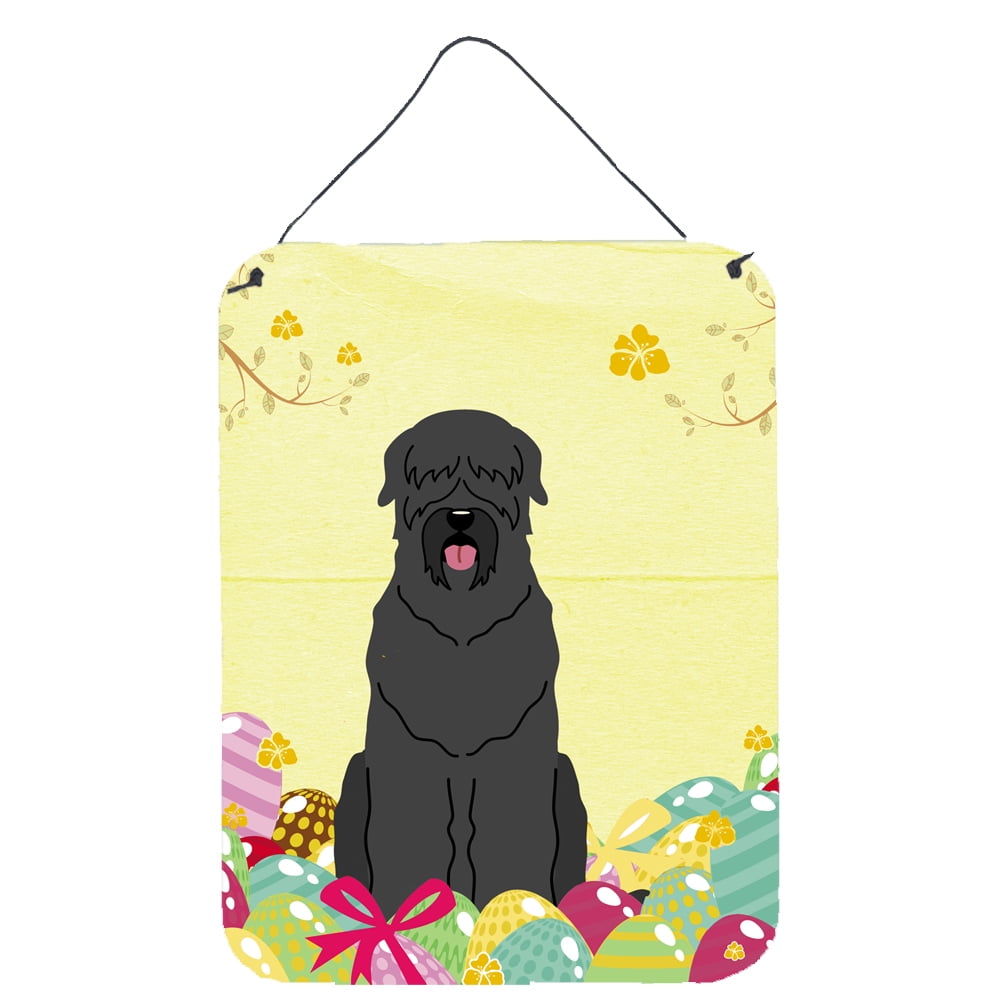 Picture of Carolines Treasures BB6026DS1216 Easter Eggs Black Russian Terrier Wall or Door Hanging Prints