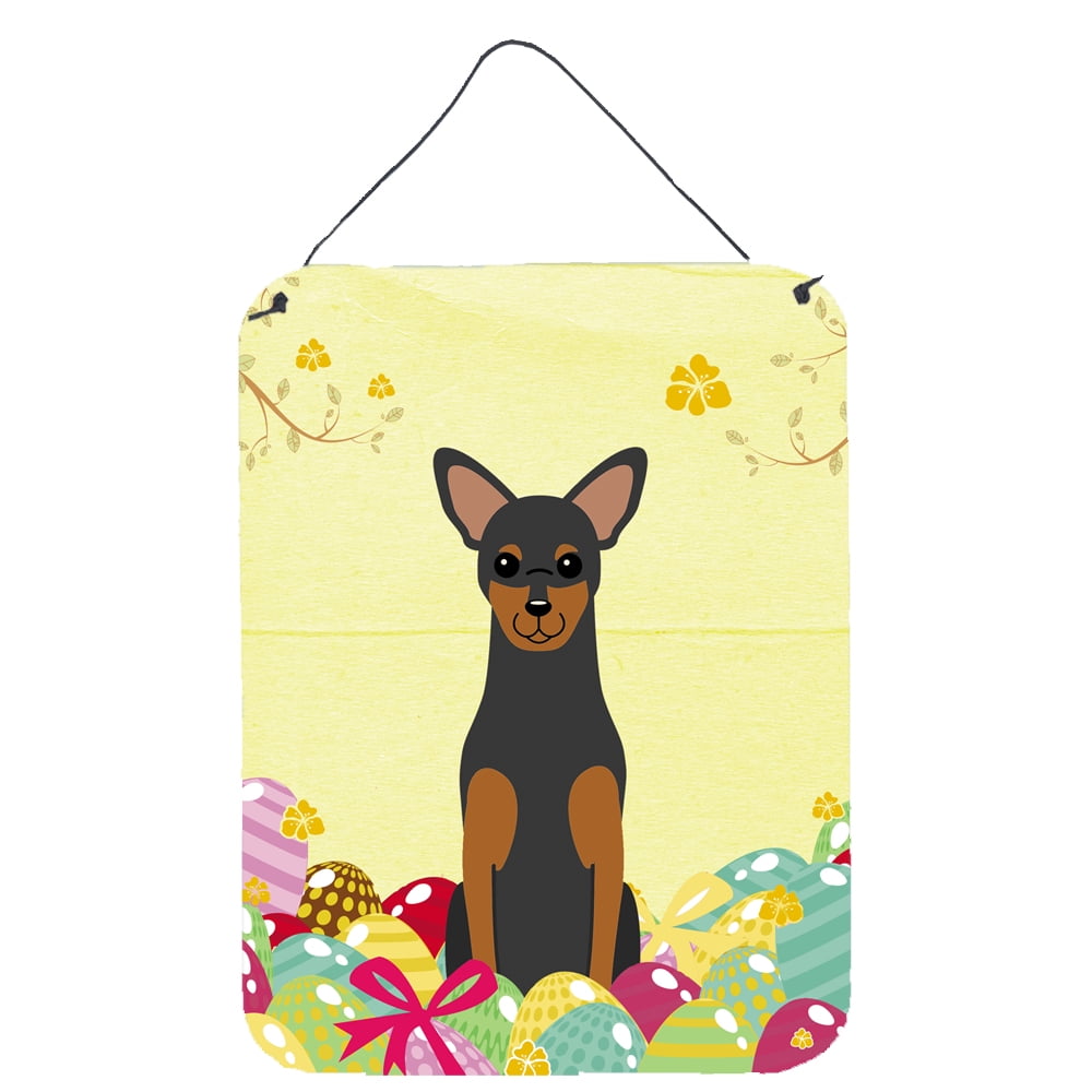Easter Eggs Manchester Terrier Wall or Door Hanging Prints