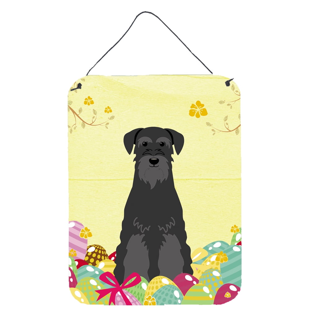 Easter Eggs Standard Schnauzer Black Wall or Door Hanging Prints