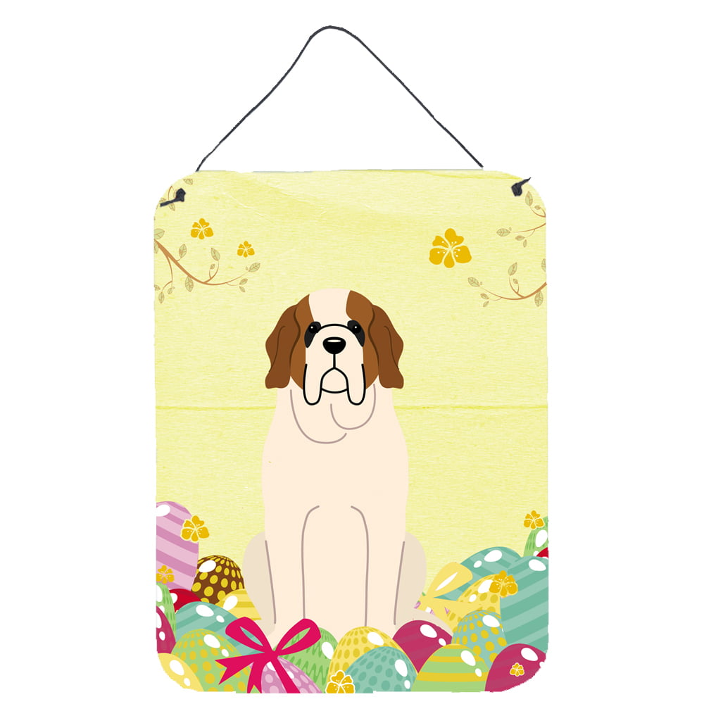 Easter Eggs Saint Bernard Wall or Door Hanging Prints