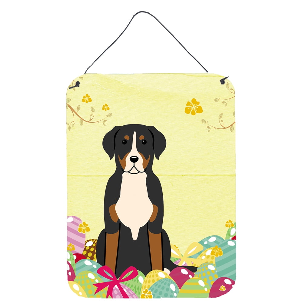 Easter Eggs Greater Swiss Mountain Dog Wall or Door Hanging Prints