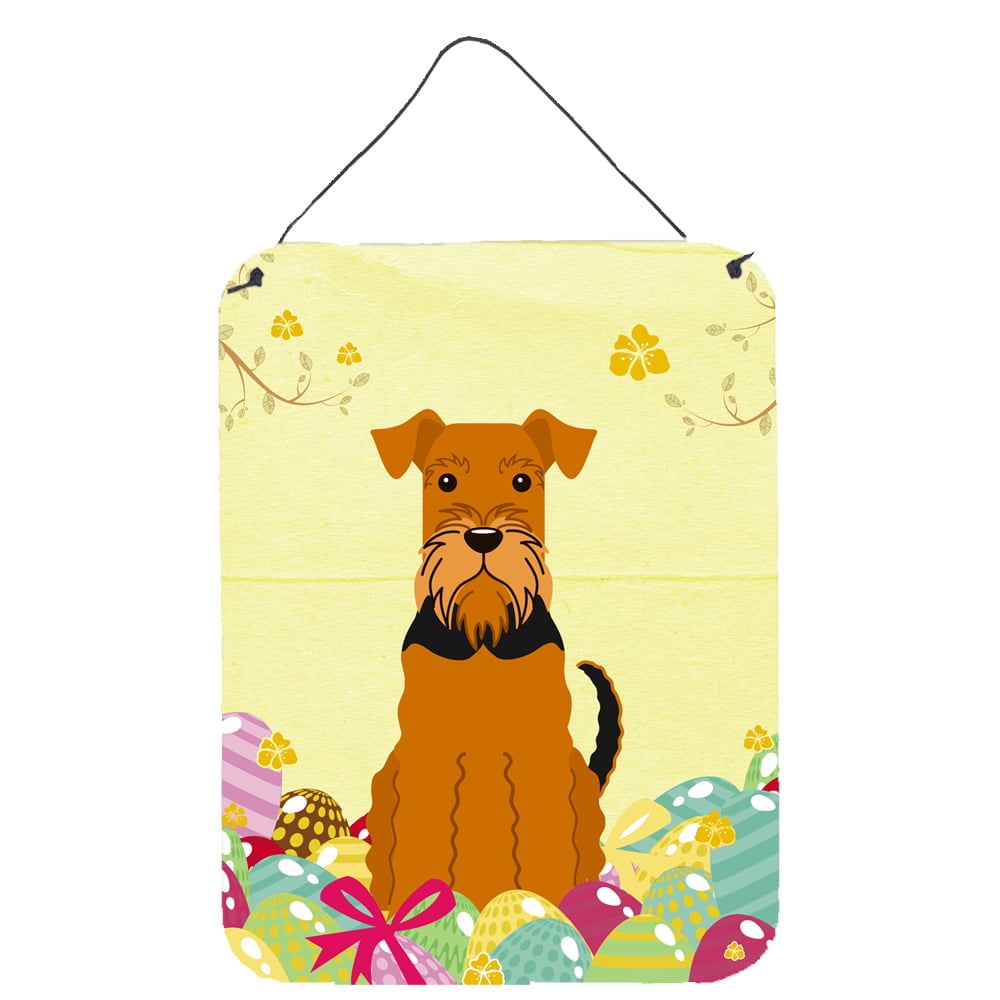 BB6041DS1216 Easter Eggs Airedale Wall or Door Hanging Prints