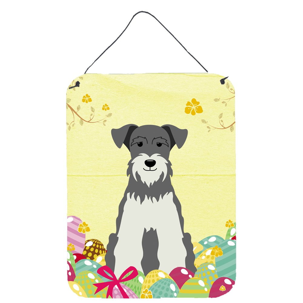 Easter Eggs Miniature Schanuzer Salt & Pepper Wall or Door Hanging Prints