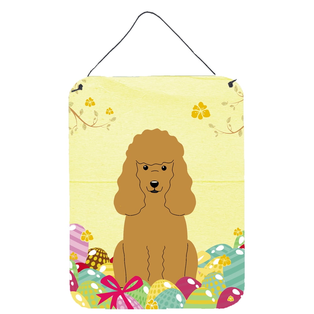 Easter Eggs Poodle Tan Wall or Door Hanging Prints