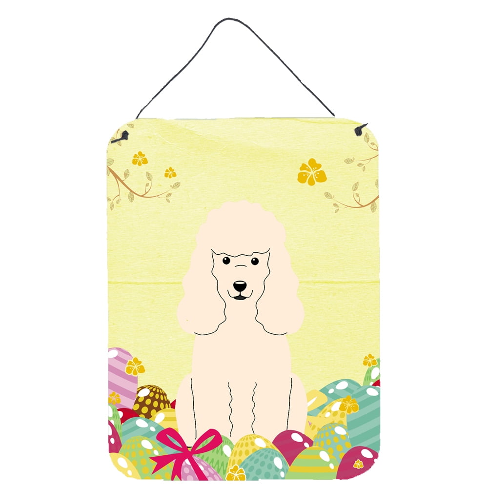 Easter Eggs Poodle White Wall or Door Hanging Prints