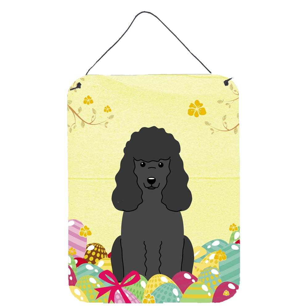 BB6071DS1216 Easter Eggs Poodle Black Wall or Door Hanging Prints