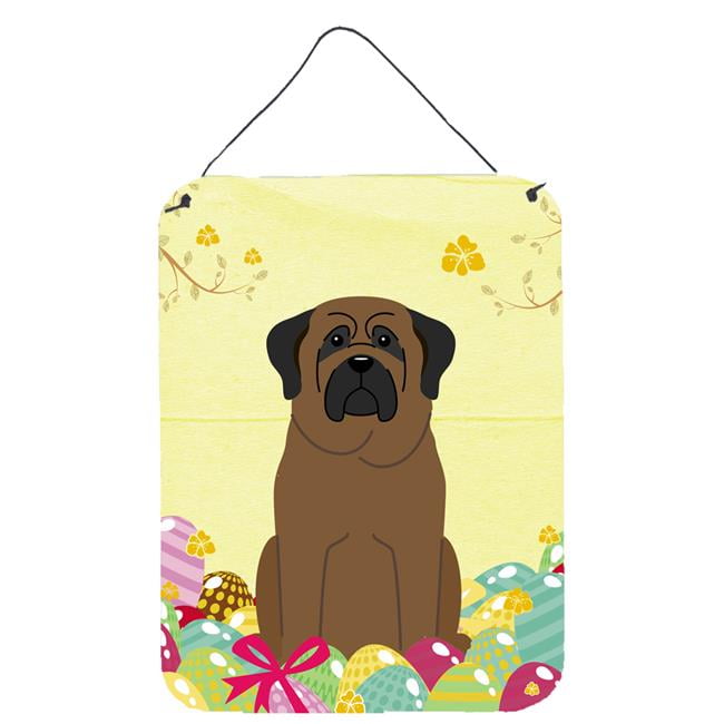 Easter Eggs Bullmastiff Wall or Door Hanging Prints