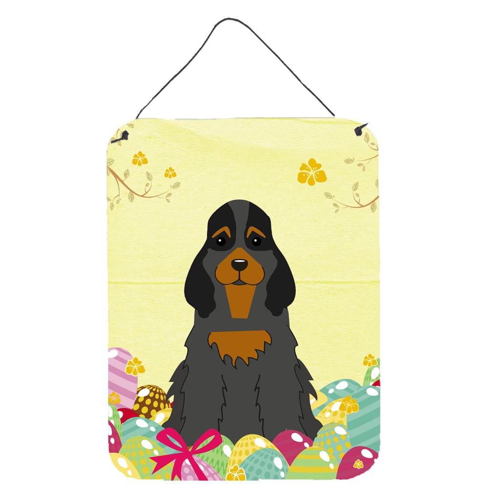Easter Eggs Cocker Spaniel Black Tan Wall or Door Hanging Prints
