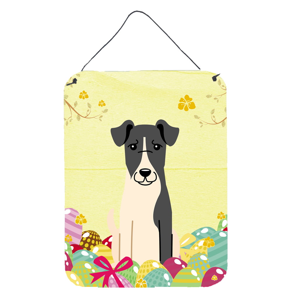 BB6098DS1216 Easter Eggs Smooth Fox Terrier Wall or Door Hanging Prints