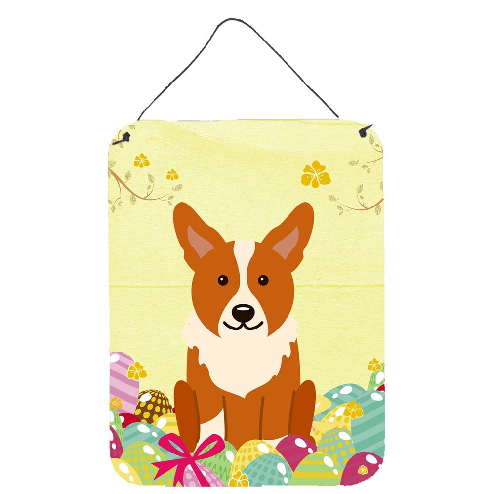 BB6100DS1216 Easter Eggs Corgi Wall or Door Hanging Prints